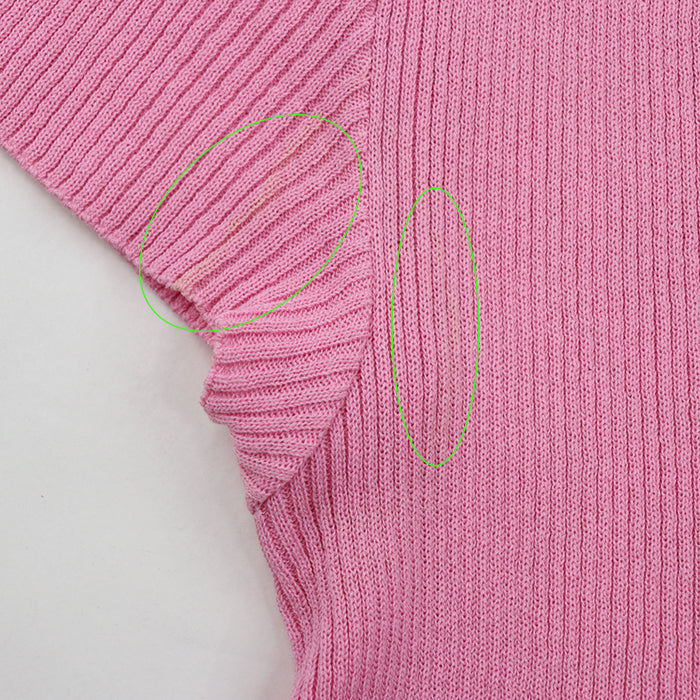 CHANEL knit 80% cotton, 20% nylon pink P28461 Women 38 Used Authentic