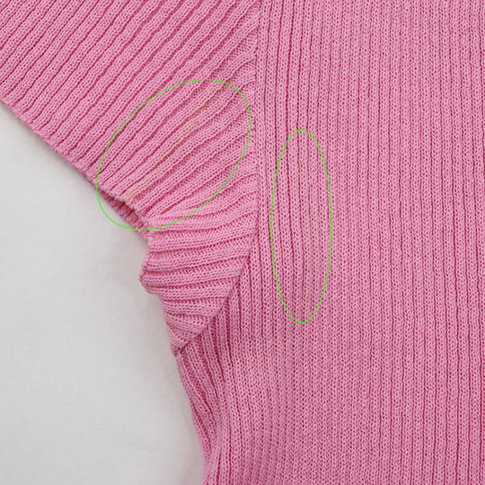 CHANEL knit 80% cotton, 20% nylon pink P28461 Women 38 Used Authentic