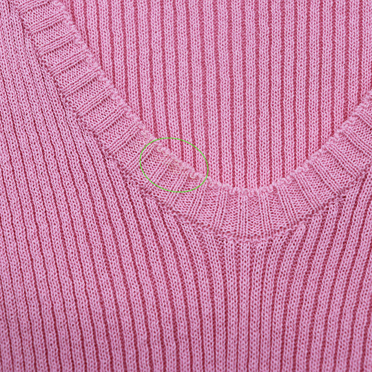CHANEL knit 80% cotton, 20% nylon pink P28461 Women 38 Used Authentic