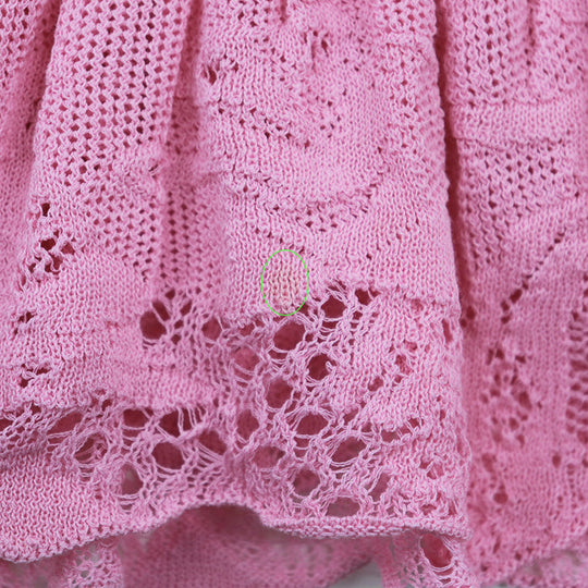 CHANEL knit 80% cotton, 20% nylon pink P28461 Women 38 Used Authentic