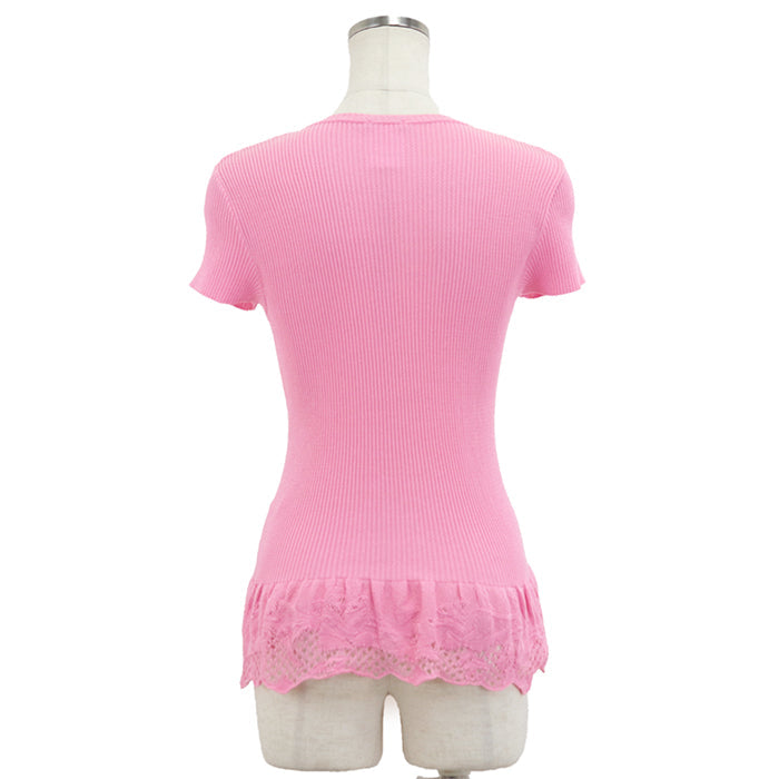 CHANEL knit 80% cotton, 20% nylon pink P28461 Women 38 Used Authentic