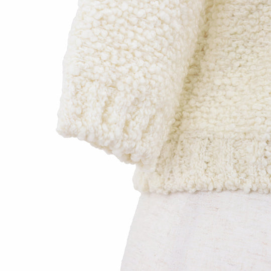 PRADA knit 60% virgin wool, 15% mohair, material: 2% cotton Ivory P25L98 S232 13CS Women 38 Used Authentic
