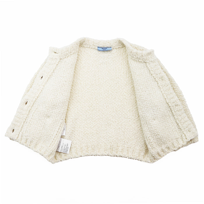 PRADA knit 60% virgin wool, 15% mohair, material: 2% cotton Ivory P25L98 S232 13CS Women 38 Used Authentic