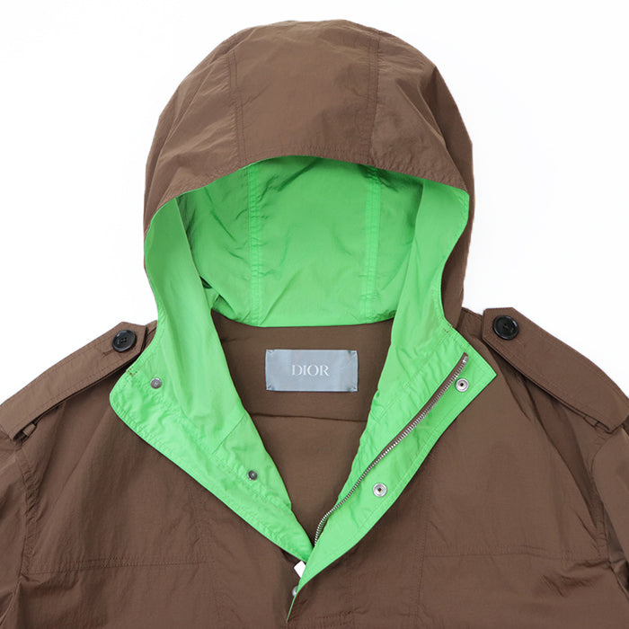 Dior Blouson 100% nylon, embroidery: 50% polyester, 50% rayon; trimming: 100% polyester Brown Neon Green 283C402A5525 mens 52 Used Authentic