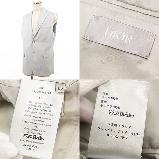 DIOR HOMME Other outerwear [Outer material] 100% wool [Lining] 100% cupra Light gray 183C225A5114 mens 52 Used Authentic