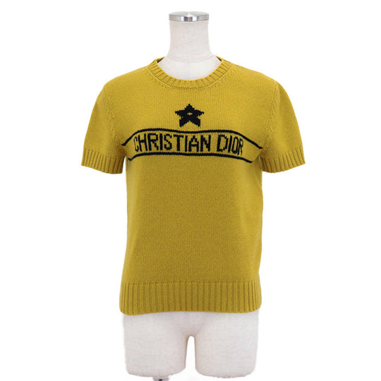 Christian Dior knit Cashmere 100% yellow shirt 344S98AM003 Women 36 Used Authentic