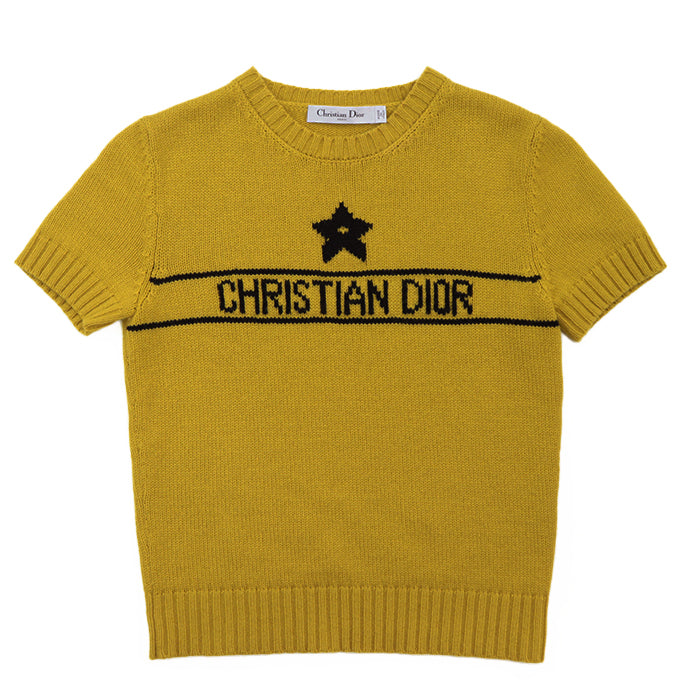 Christian Dior knit Cashmere 100% yellow shirt 344S98AM003 Women 36 Used Authentic