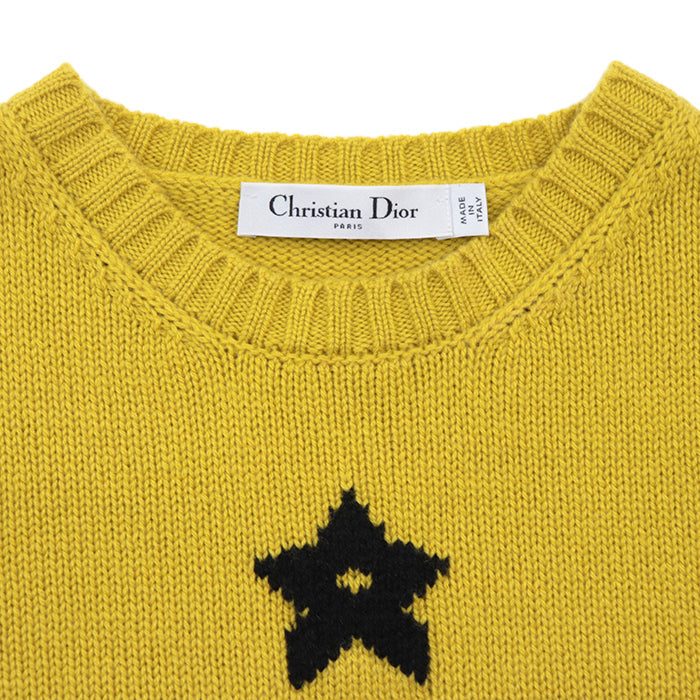 Christian Dior knit Cashmere 100% yellow shirt 344S98AM003 Women 36 Used Authentic