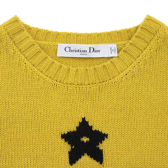 Christian Dior knit Cashmere 100% yellow shirt 344S98AM003 Women 36 Used Authentic