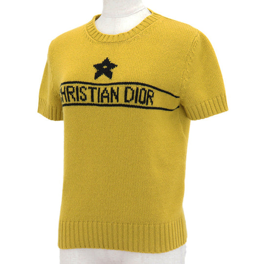 Christian Dior knit Cashmere 100% yellow shirt 344S98AM003 Women 36 Used Authentic