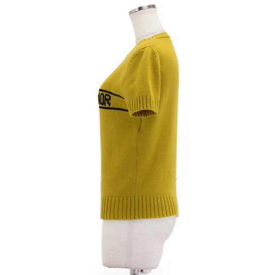 Christian Dior knit Cashmere 100% yellow shirt 344S98AM003 Women 36 Used Authentic