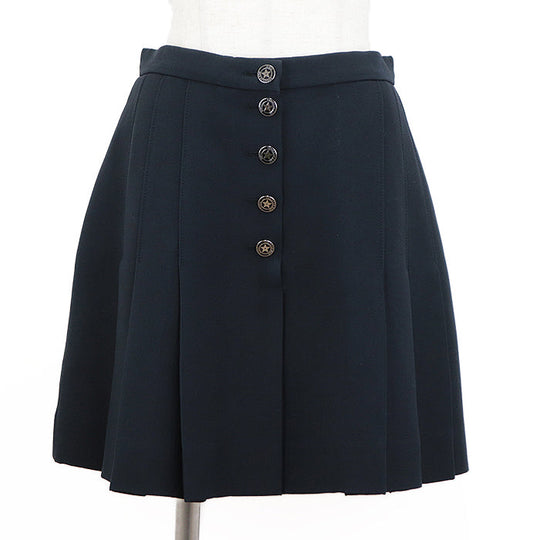 Christian Dior skirt [Outer material] 77% wool, 23% silk [Lining] 100% silk Dark navy 241J27A1166 Women 36 Used Authentic