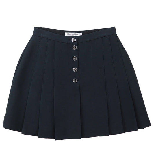 Christian Dior skirt [Outer material] 77% wool, 23% silk [Lining] 100% silk Dark navy 241J27A1166 Women 36 Used Authentic