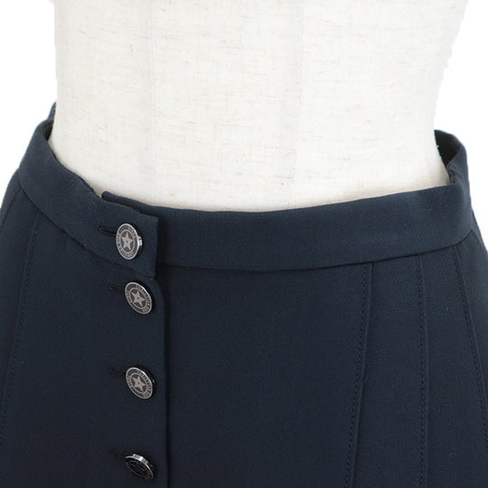 Christian Dior skirt [Outer material] 77% wool, 23% silk [Lining] 100% silk Dark navy 241J27A1166 Women 36 Used Authentic