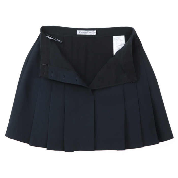 Christian Dior skirt [Outer material] 77% wool, 23% silk [Lining] 100% silk Dark navy 241J27A1166 Women 36 Used Authentic