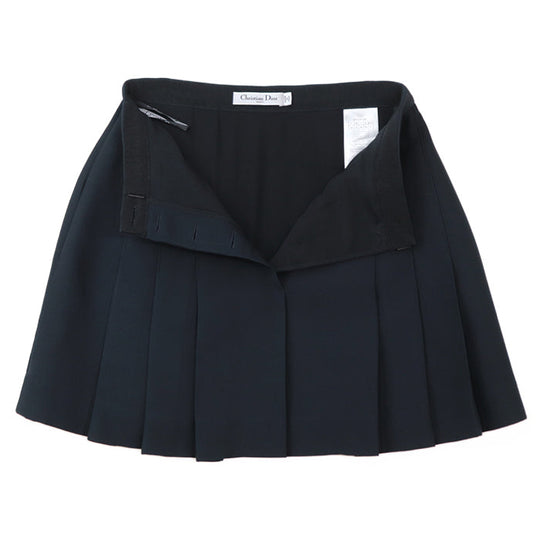 Christian Dior skirt [Outer material] 77% wool, 23% silk [Lining] 100% silk Dark navy 241J27A1166 Women 36 Used Authentic