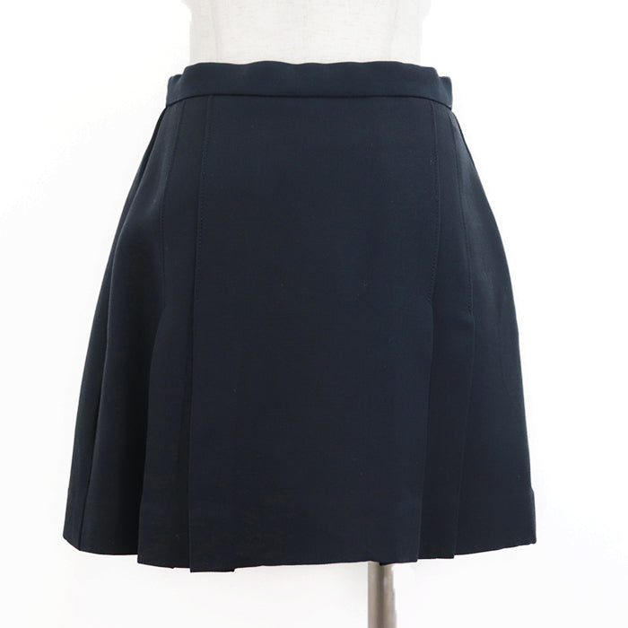 Christian Dior skirt [Outer material] 77% wool, 23% silk [Lining] 100% silk Dark navy 241J27A1166 Women 36 Used Authentic