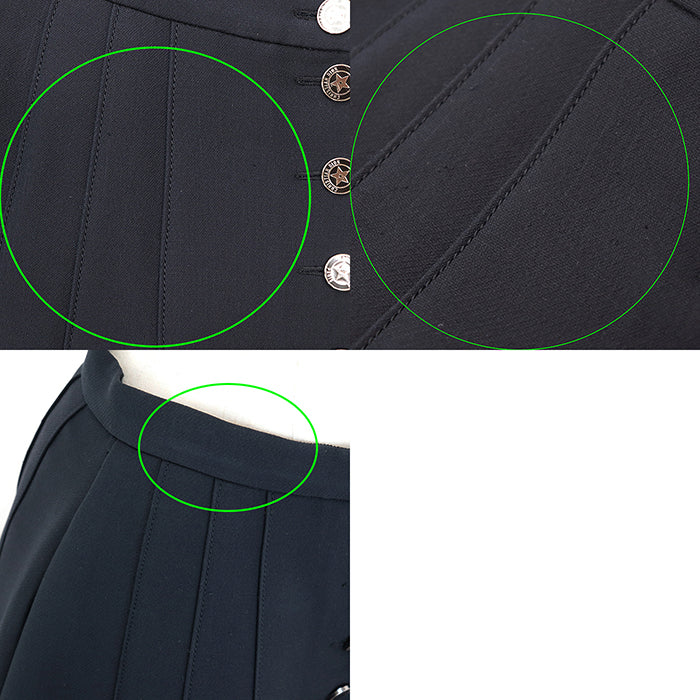 Christian Dior skirt [Outer material] 77% wool, 23% silk [Lining] 100% silk Dark navy 241J27A1166 Women 36 Used Authentic