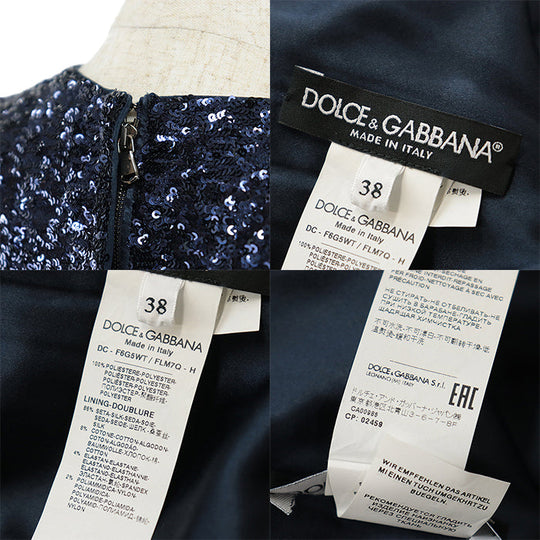 DOLCE&GABBANA one piece silk cotton Navy 38