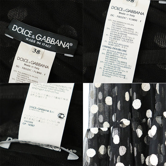 DOLCE&GABBANA one piece [Outer material] 53% polyamide, 33% cotton; Lining: 42% silk, 30% nylon, 24% cotton, 4% elastane Black White 38