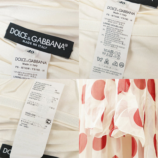 DOLCE&GABBANA one piece silk cotton White red 40