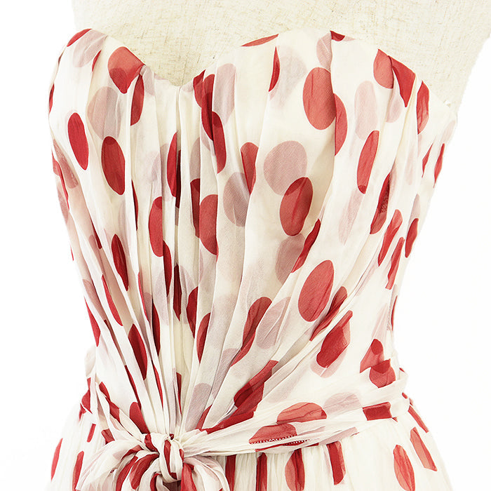 DOLCE&GABBANA one piece silk cotton White red 40