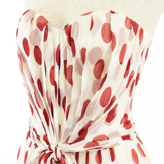 DOLCE&GABBANA one piece silk cotton White red 40