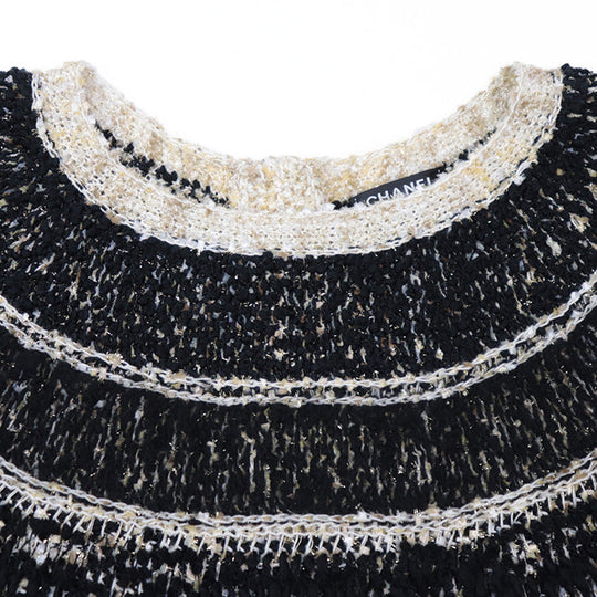 CHANEL one piece Silk 3%, Paper 2% [Outer fabric] Wool 60%, Polyamide 13% Black gold P61623 Karl Lagerfeld period Women 38 Used Authentic