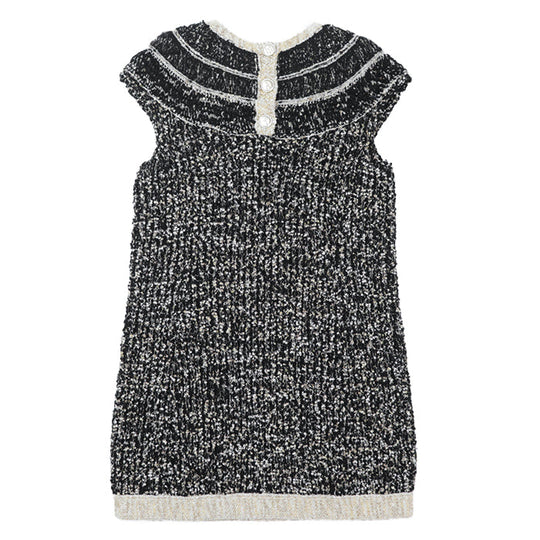 CHANEL one piece Silk 3%, Paper 2% [Outer fabric] Wool 60%, Polyamide 13% Black gold P61623 Karl Lagerfeld period Women 38 Used Authentic