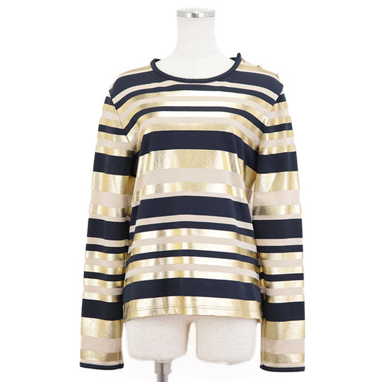 CHANEL Cut [Outer material] 100% cotton Gold Dark Navy Beige Multicolor 18C P57908 Women 36 Used Authentic