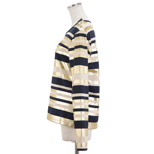 CHANEL Cut [Outer material] 100% cotton Gold Dark Navy Beige Multicolor 18C P57908 Women 36 Used Authentic