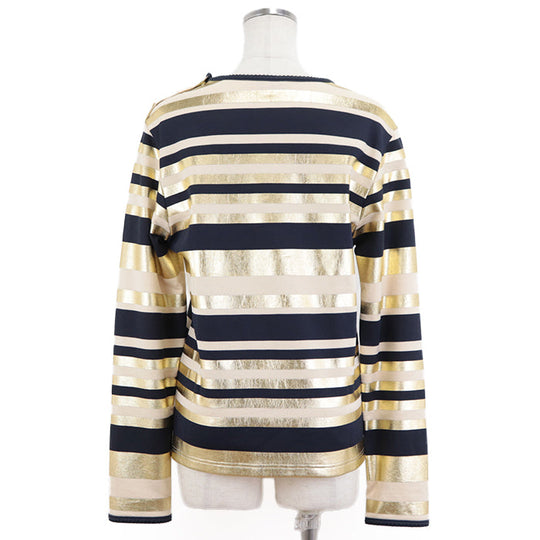CHANEL Cut [Outer material] 100% cotton Gold Dark Navy Beige Multicolor 18C P57908 Women 36 Used Authentic