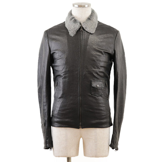 DOLCE&GABBANA Blouson [Outer material] 100% lamb leather [Lining] 70% wool, 20% viscose black mens 46 Used Authentic
