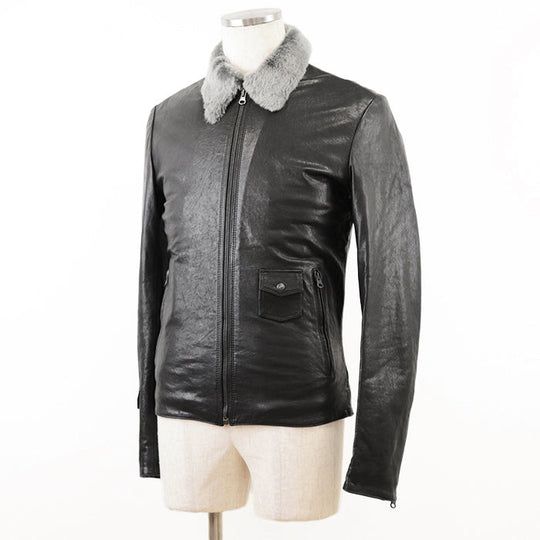 DOLCE&GABBANA Blouson [Outer material] 100% lamb leather [Lining] 70% wool, 20% viscose black mens 46 Used Authentic