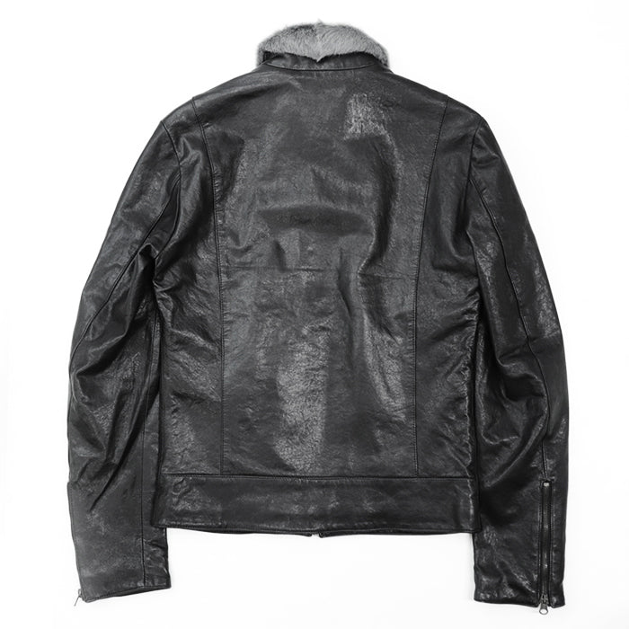 DOLCE&GABBANA Blouson [Outer material] 100% lamb leather [Lining] 70% wool, 20% viscose black mens 46 Used Authentic