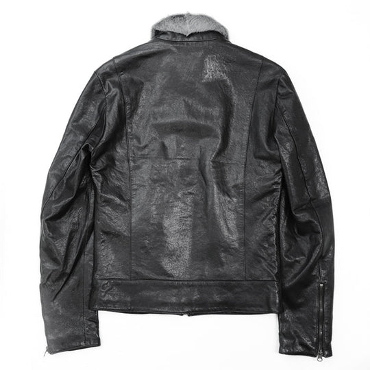 DOLCE&GABBANA Blouson [Outer material] 100% lamb leather [Lining] 70% wool, 20% viscose black mens 46 Used Authentic