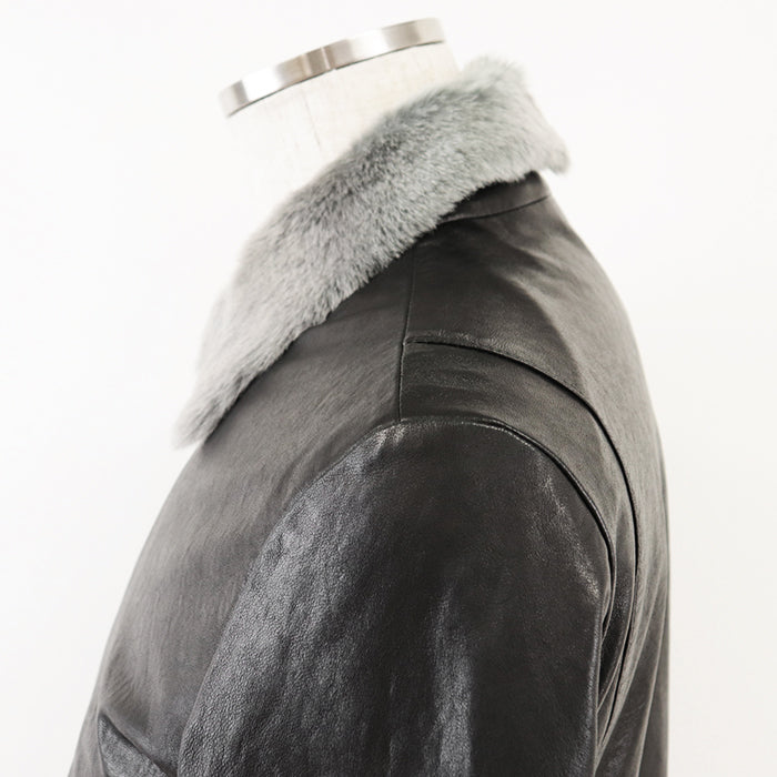 DOLCE&GABBANA Blouson [Outer material] 100% lamb leather [Lining] 70% wool, 20% viscose black mens 46 Used Authentic