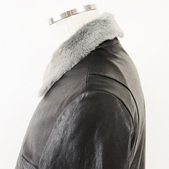 DOLCE&GABBANA Blouson [Outer material] 100% lamb leather [Lining] 70% wool, 20% viscose black mens 46 Used Authentic