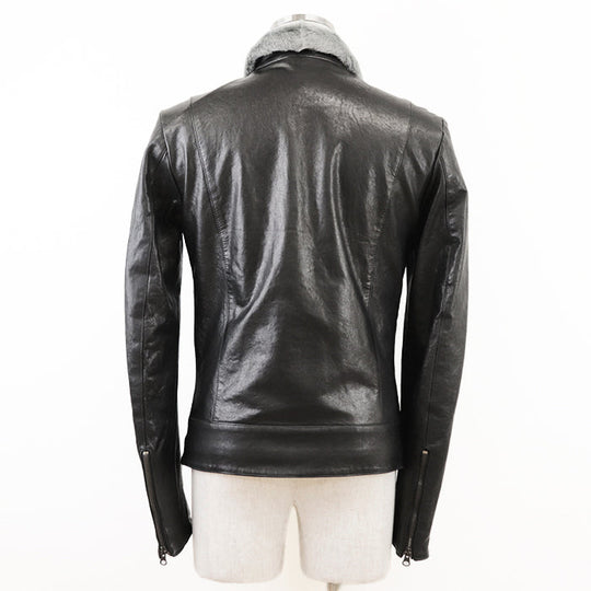 DOLCE&GABBANA Blouson [Outer material] 100% lamb leather [Lining] 70% wool, 20% viscose black mens 46 Used Authentic