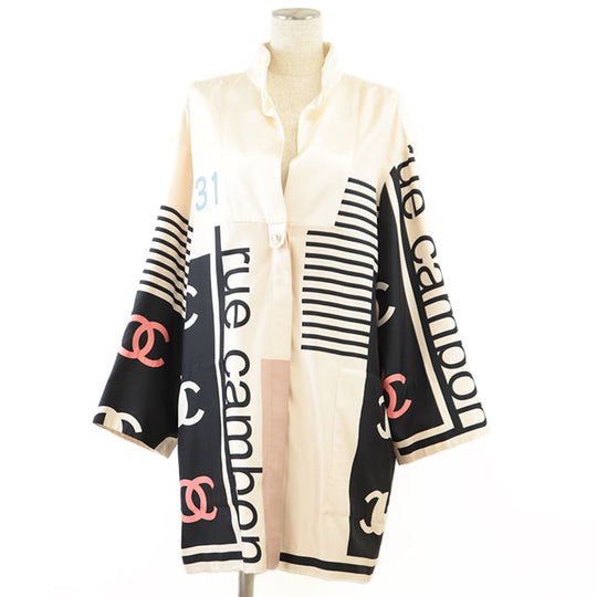 CHANEL Other outerwear [Outer material] 100% silk multicolor Women 36 Used Authentic