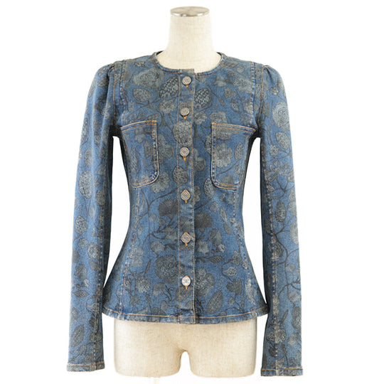 CHANEL Other outerwear 65% polyester, 35% cotton [Outer fabric] 94% cotton, 4% elastomer Light indigo Women 36 Used Authentic