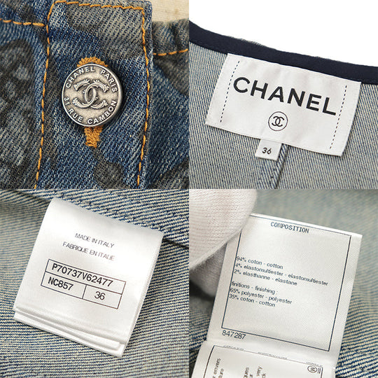 CHANEL Other outerwear 65% polyester, 35% cotton [Outer fabric] 94% cotton, 4% elastomer Light indigo Women 36 Used Authentic