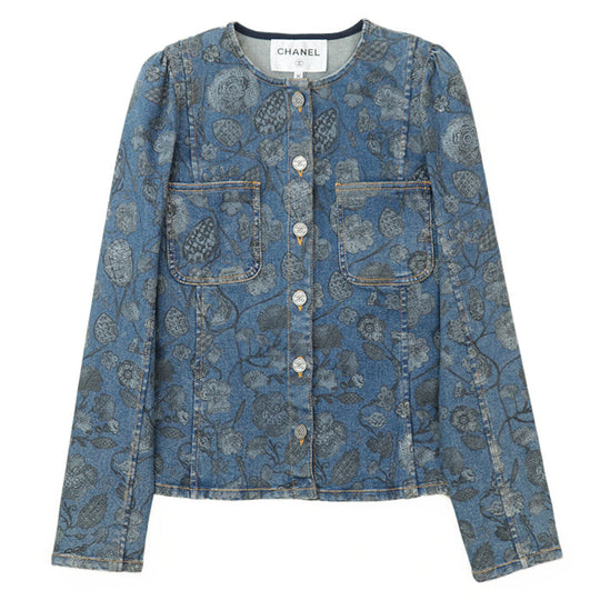 CHANEL Other outerwear 65% polyester, 35% cotton [Outer fabric] 94% cotton, 4% elastomer Light indigo Women 36 Used Authentic