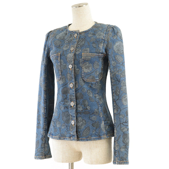 CHANEL Other outerwear 65% polyester, 35% cotton [Outer fabric] 94% cotton, 4% elastomer Light indigo Women 36 Used Authentic