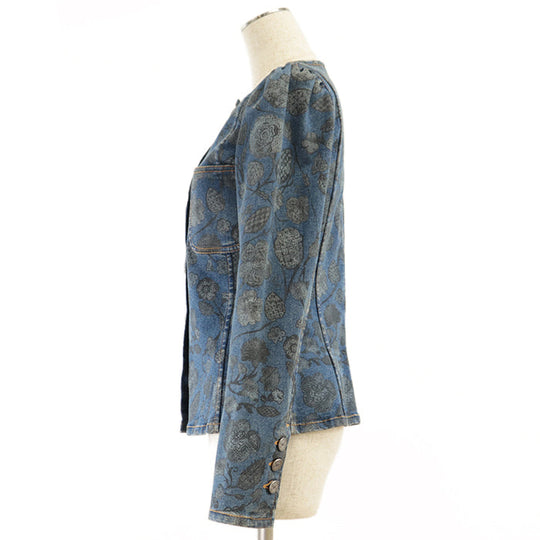 CHANEL Other outerwear 65% polyester, 35% cotton [Outer fabric] 94% cotton, 4% elastomer Light indigo Women 36 Used Authentic