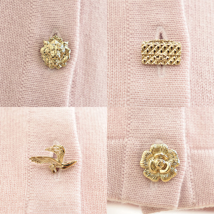 CHANEL cardigan Cashmere 100% Light pink P73485 Virginie Viard period Women 40 Used Authentic