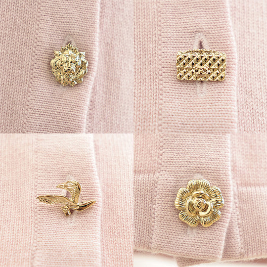 CHANEL cardigan Cashmere 100% Light pink P73485 Virginie Viard period Women 40 Used Authentic