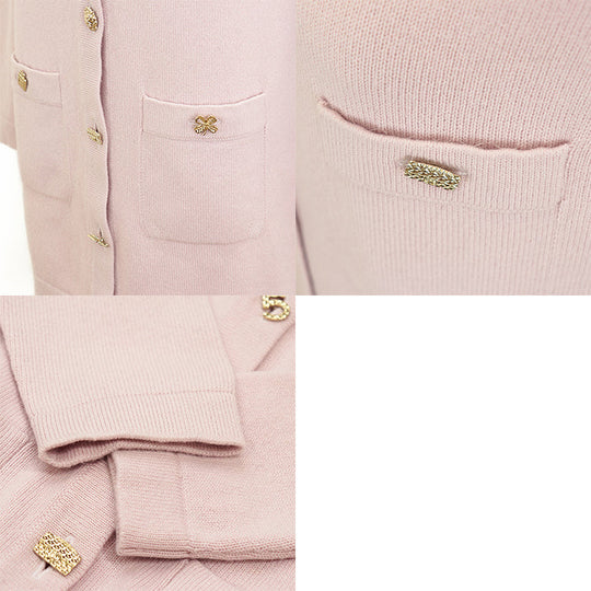 CHANEL cardigan Cashmere 100% Light pink P73485 Virginie Viard period Women 40 Used Authentic
