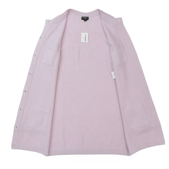 CHANEL cardigan Cashmere 100% Light pink P73485 Virginie Viard period Women 40 Used Authentic