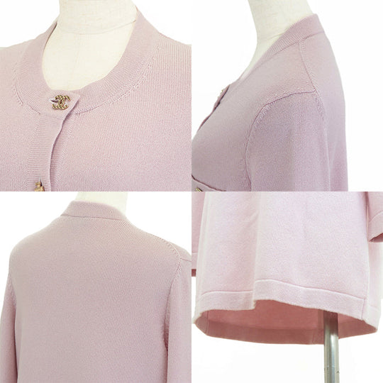 CHANEL cardigan Cashmere 100% Light pink P73485 Virginie Viard period Women 40 Used Authentic